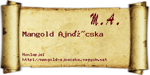 Mangold Ajnácska névjegykártya